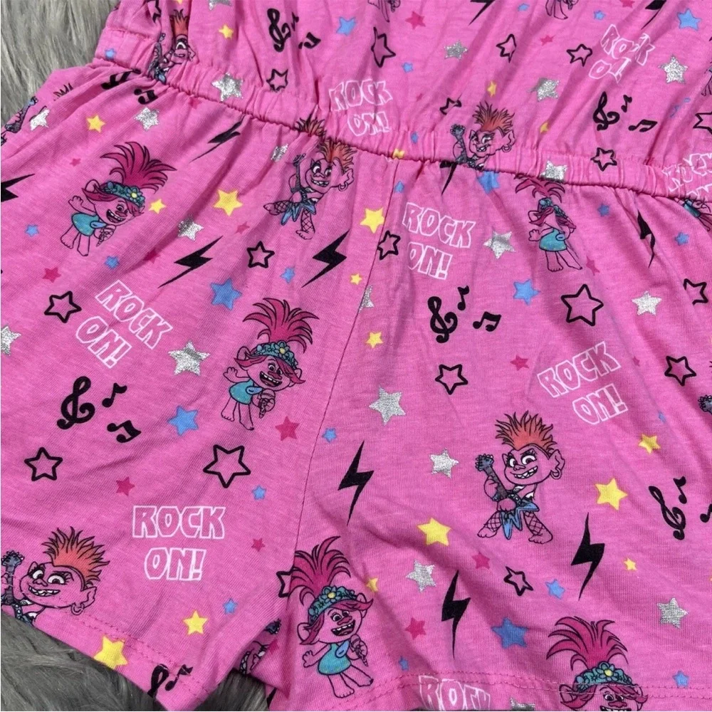 Girls Trolls World Tour Pink Romper Size Medium 7-8